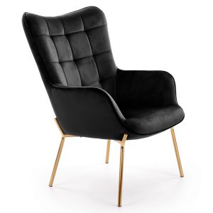 Halmar - Castel II fotel black velvet