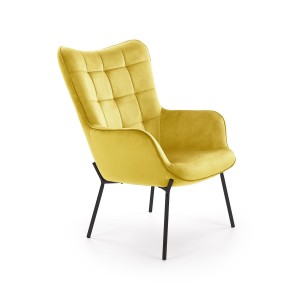 Halmar - Castel fotel yellow velvet